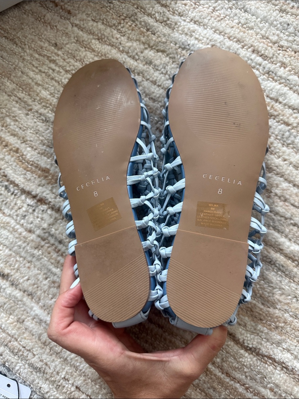 Anthro Cecilia Wilma Light Blue Woven Slip-On Shoe - Picture 7 of 7
